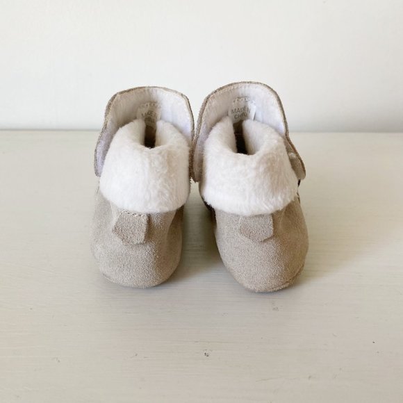 L'Amour Tan Booties Suede Leather Fleece Lined Star Infant Toddler 4 - Picture 4 of 9